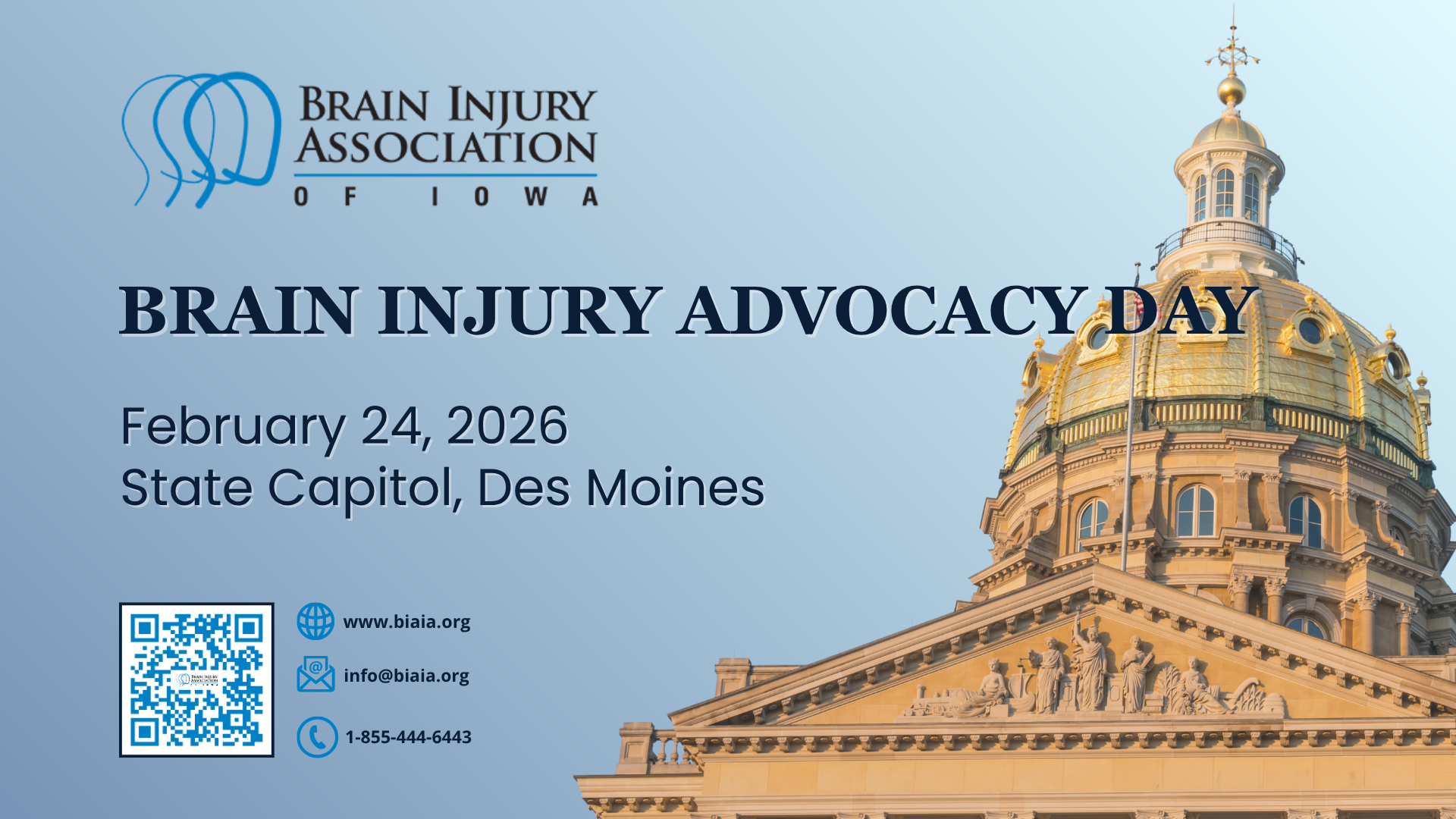 Bain Injury Advocacy Day on February 24, 2026 at the State Capitol, Des Moines